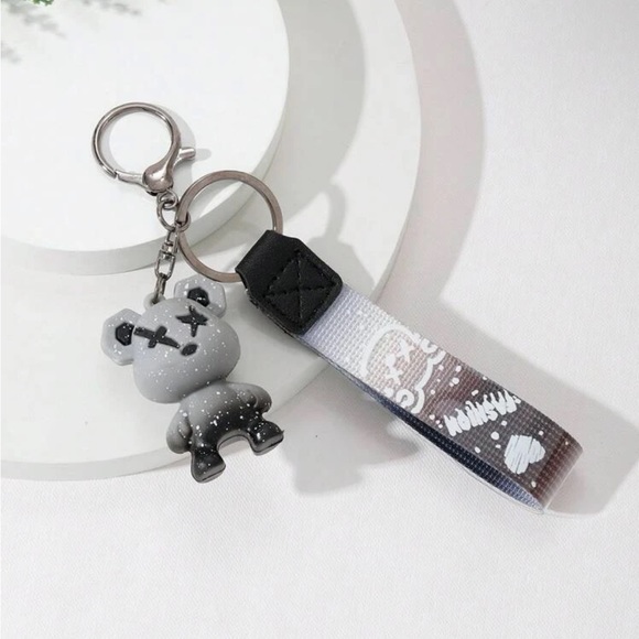 Accessories - NWT Graffiti Bear Lanyard Bag Charm keychain black